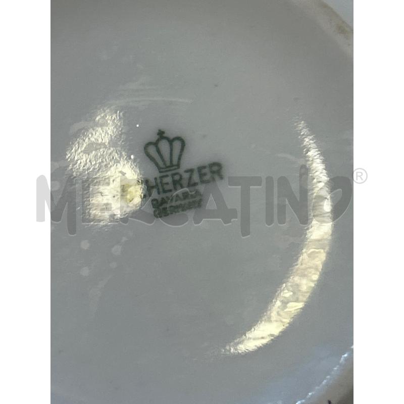 CONSOMME CERAM BIANCA FIORE ARANCIO SCHERZER 6PZ+ZUPPIERA | Mercatino dell'Usato Roma rebibbia 3