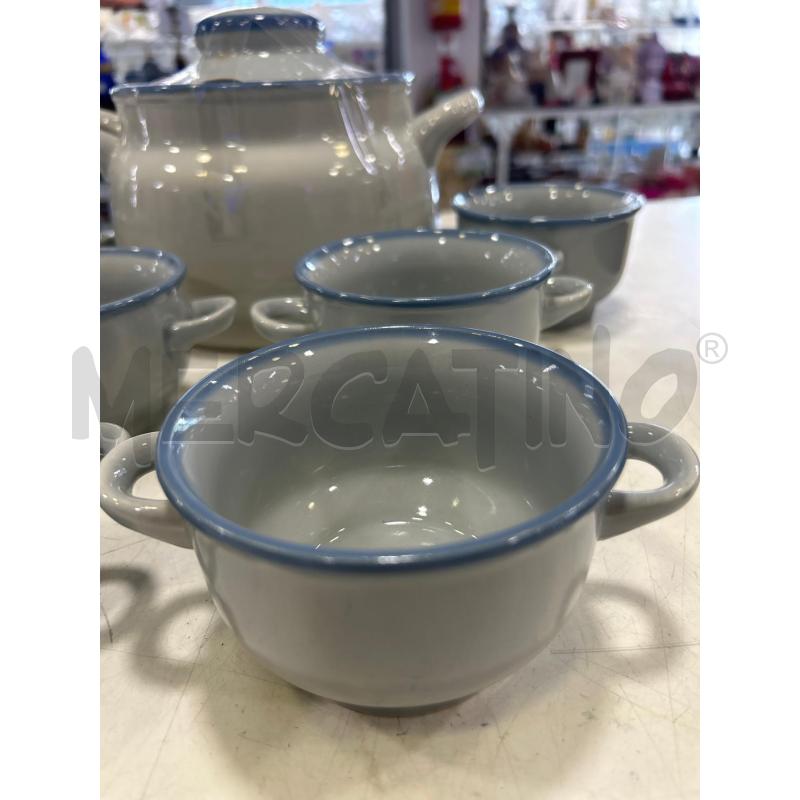 CONSOMME GRIGE AZZURRE CERAM 6PZ+ZUPPIERA | Mercatino dell'Usato Roma rebibbia 2