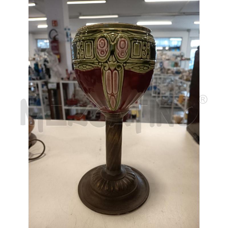 COPPA CERAMICA ROSSA VERDE B OTTONE | Mercatino dell'Usato Roma rebibbia 1