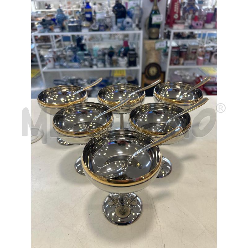 COPPETTE CROMO B DOR 6PZ+CUCCHIAINI  | Mercatino dell'Usato Roma rebibbia 1