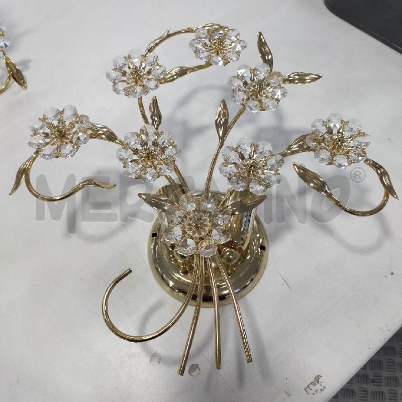 COPPIA APLIQUE OTTONE DOTARO FIORI STRASS | Mercatino dell'Usato Roma rebibbia 2