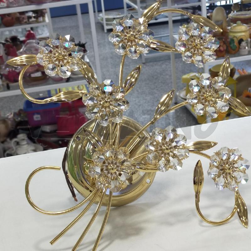 COPPIA APLIQUE OTTONE DOTARO FIORI STRASS | Mercatino dell'Usato Roma rebibbia 4