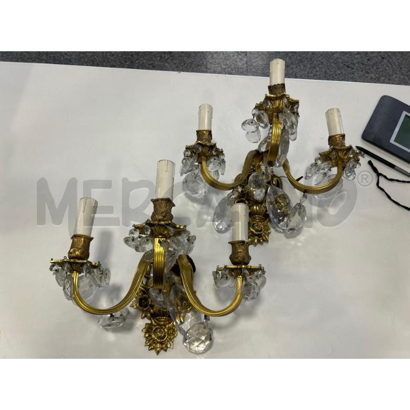 COPPIA APPLIQUE DORATE 3L GOCCE PENDENTI | Mercatino dell'Usato Roma rebibbia 1