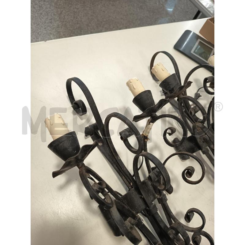 COPPIA APPLIQUE FERRO BATTUTO NERO 2L | Mercatino dell'Usato Roma rebibbia 2