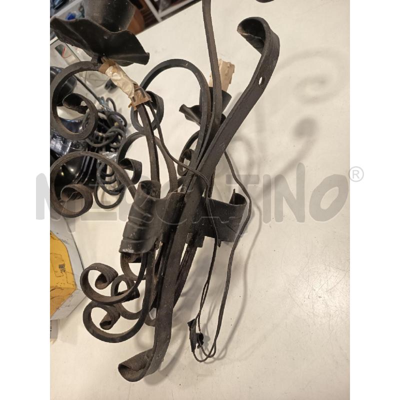 COPPIA APPLIQUE FERRO BATTUTO NERO 2L | Mercatino dell'Usato Roma rebibbia 3