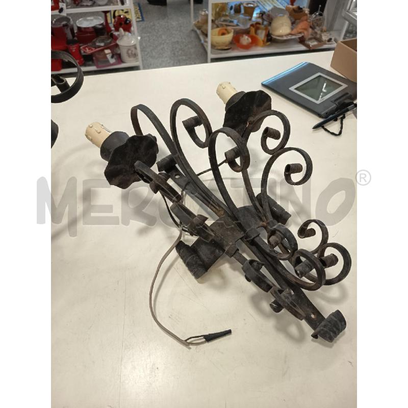 COPPIA APPLIQUE FERRO BATTUTO NERO 2L | Mercatino dell'Usato Roma rebibbia 4
