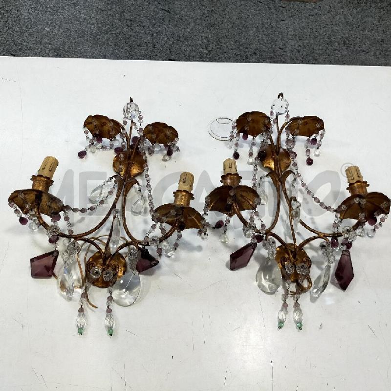 COPPIA APPLIQUE MET DOR PENDENTI CHIARI VIOLA 2L | Mercatino dell'Usato Roma rebibbia 1