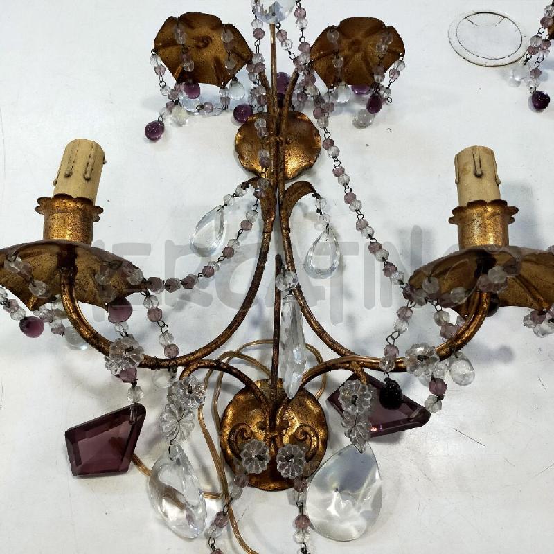 COPPIA APPLIQUE MET DOR PENDENTI CHIARI VIOLA 2L | Mercatino dell'Usato Roma rebibbia 4