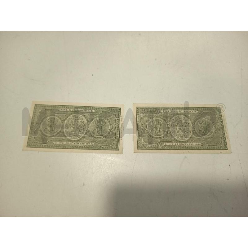 COPPIA BANCONOTE UNA LIRE CONSECUTIVE 1944 | Mercatino dell'Usato Roma rebibbia 2