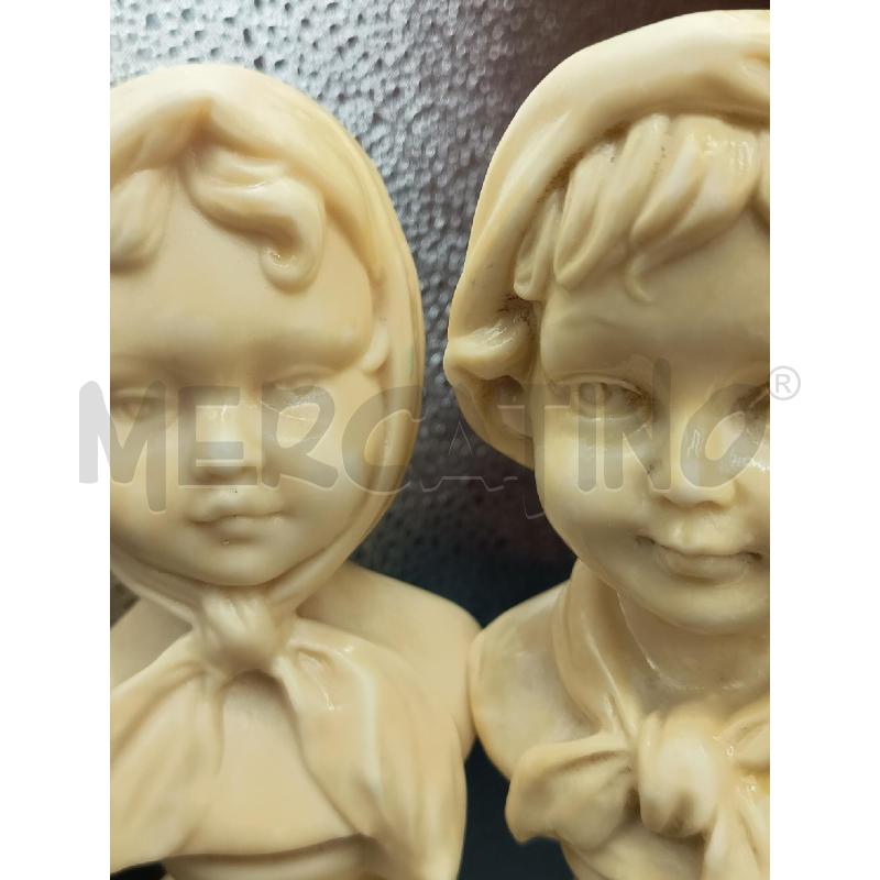 COPPIA BUSTI BAMBINI RESINA BIANCA | Mercatino dell'Usato Roma rebibbia 3