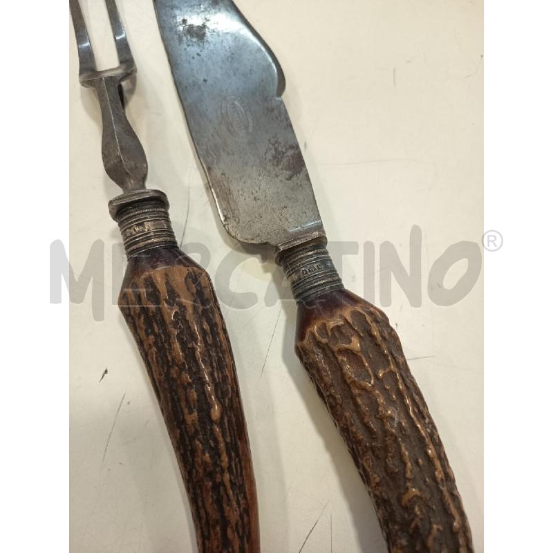 COPPIA POSATE SHEFFIELD MANICO MARRONE | Mercatino dell'Usato Roma rebibbia 3