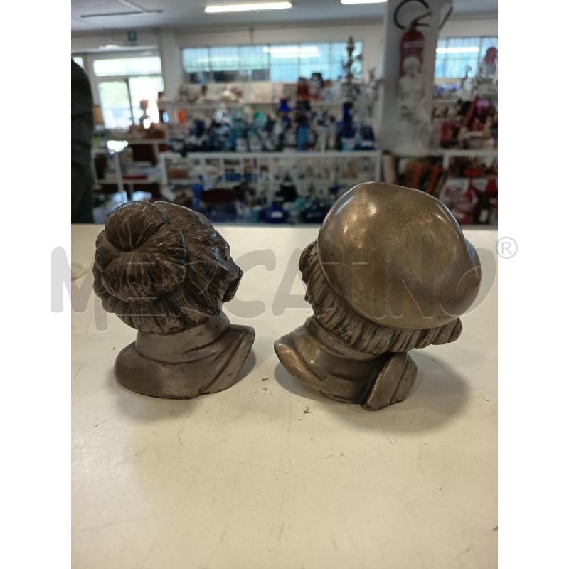  COPPIA SCULTURE TESTE ANZIANI PELTRO | Mercatino dell'Usato Roma rebibbia 2