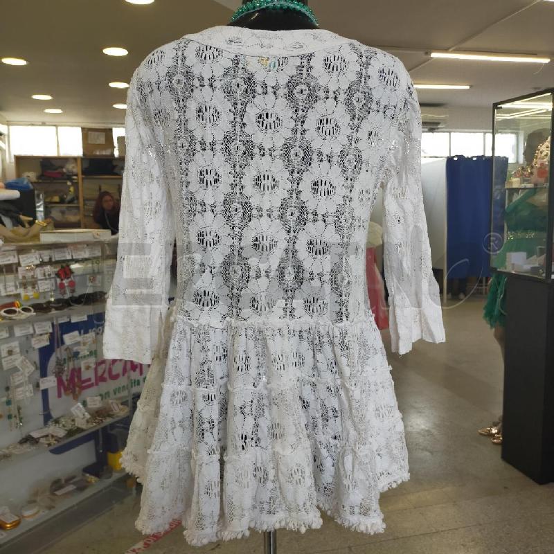 COPRI COSTUME ANTICA SARTORIA BIANCO LAVORATO PERLINE  | Mercatino dell'Usato Roma rebibbia 3