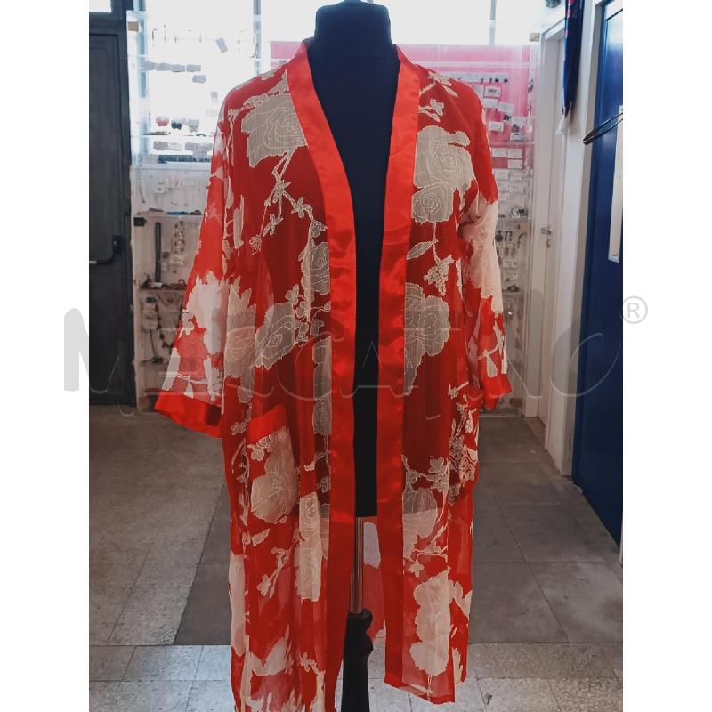COPRI COSTUME LINGSANG A KIMONO ROSSO FIORI BIANCHI | Mercatino dell'Usato Roma rebibbia 1