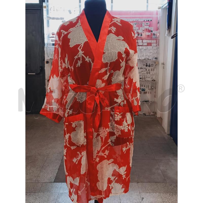 COPRI COSTUME LINGSANG A KIMONO ROSSO FIORI BIANCHI | Mercatino dell'Usato Roma rebibbia 3