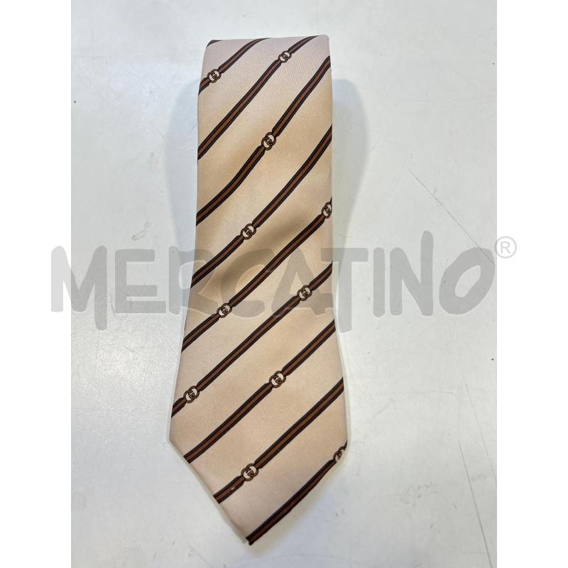 CRAVATTA GUCCI CREMA/MARRONE SETA | Mercatino dell'Usato Roma rebibbia 1