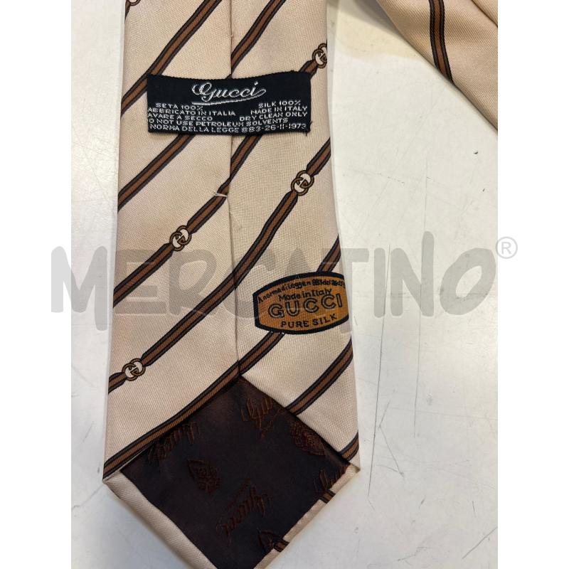 CRAVATTA GUCCI CREMA/MARRONE SETA | Mercatino dell'Usato Roma rebibbia 3