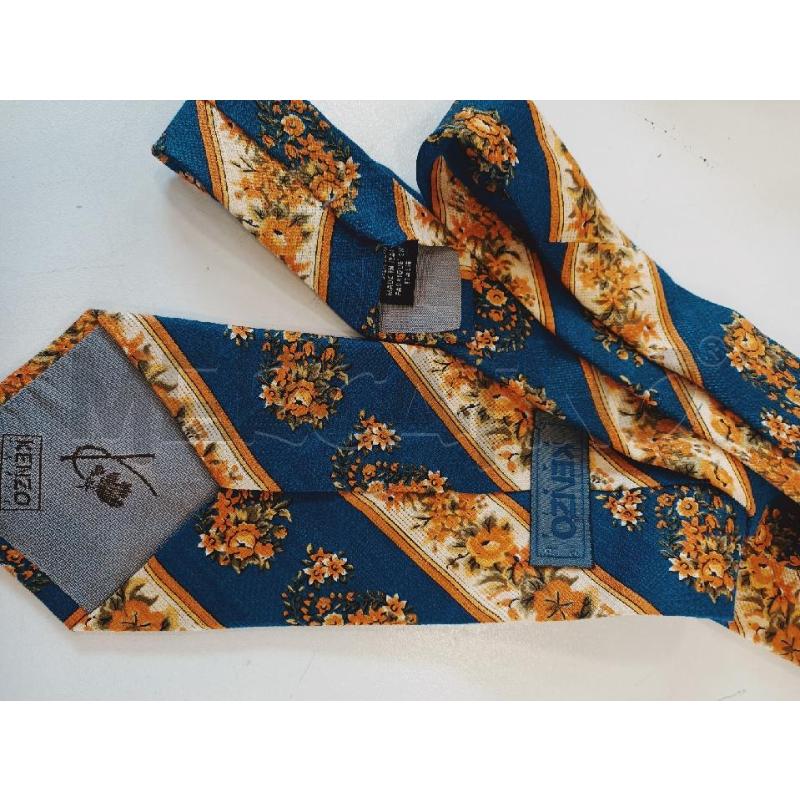 CRAVATTA KENZO FIORI OCRA/BLU  | Mercatino dell'Usato Roma rebibbia 4