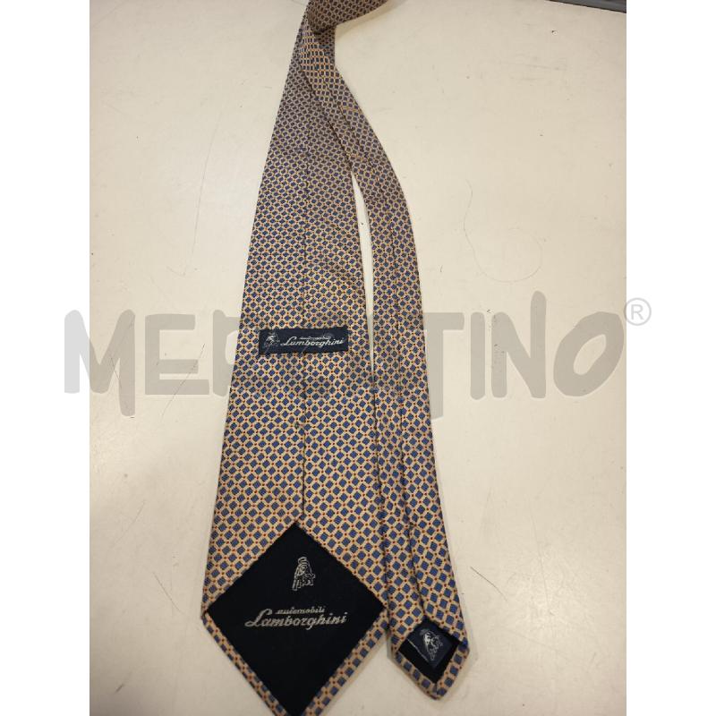 CRAVATTA LAMBORGHINI BEIGE BLU ROMBI | Mercatino dell'Usato Roma rebibbia 2