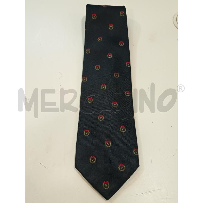 CRAVATTA VALENTINO BLU SCURO LOGO GHIRLANDA | Mercatino dell'Usato Roma rebibbia 1