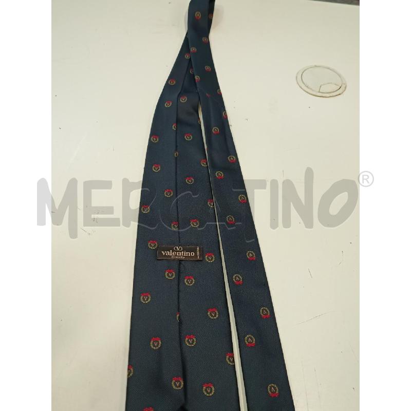 CRAVATTA VALENTINO BLU SCURO LOGO GHIRLANDA | Mercatino dell'Usato Roma rebibbia 2