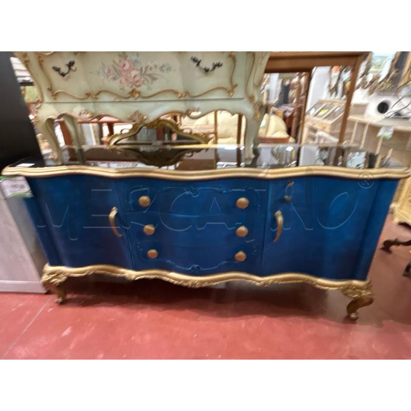 CREDENZA DORATA BLU 2A 3C | Mercatino dell'Usato Roma rebibbia 1