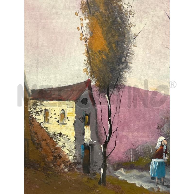 DIPINTO DONNA CASA ROSA C DOR 76X96 | Mercatino dell'Usato Roma rebibbia 2