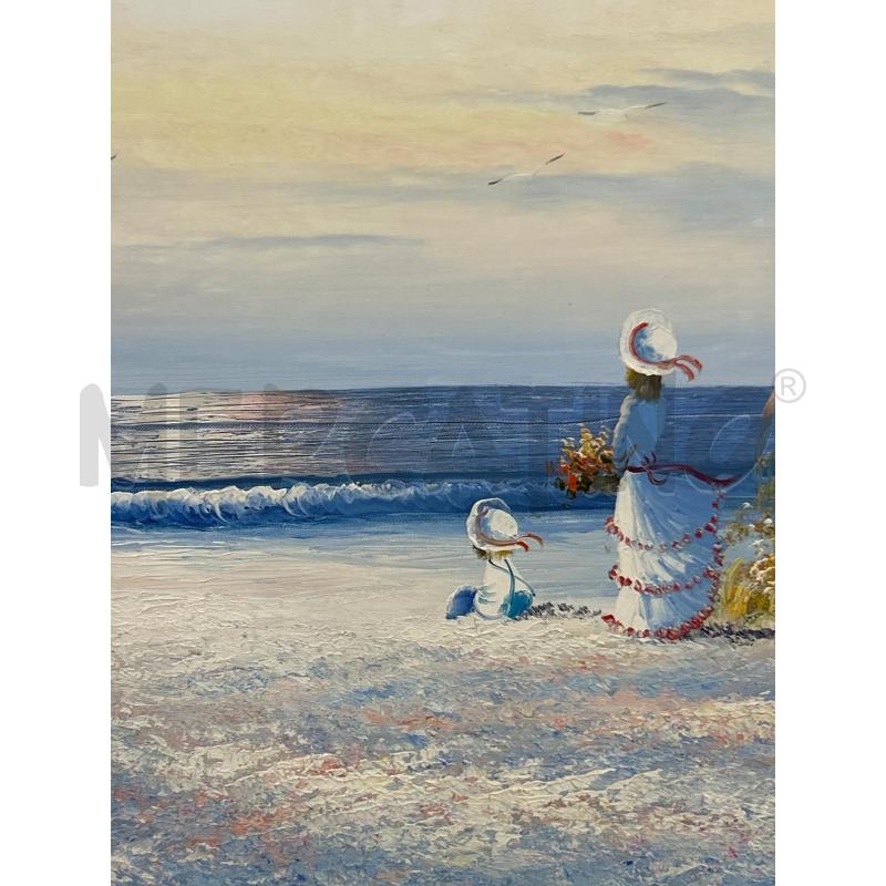 DIPINTO GRANDE MADRE FIGLIA IN SPIAGGIA 143X84 | Mercatino dell'Usato Roma rebibbia 2