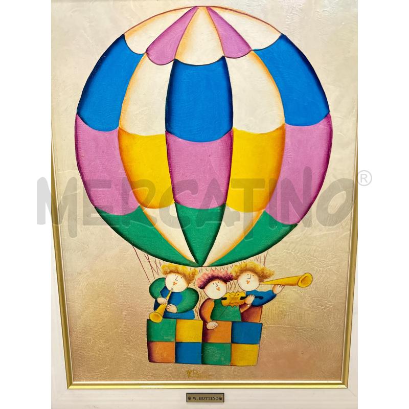 DIPINTO MONGOLFIERA FIRMA WILLIAMS BOTTINO C/LEGNO 40X50 | Mercatino dell'Usato Roma rebibbia 2