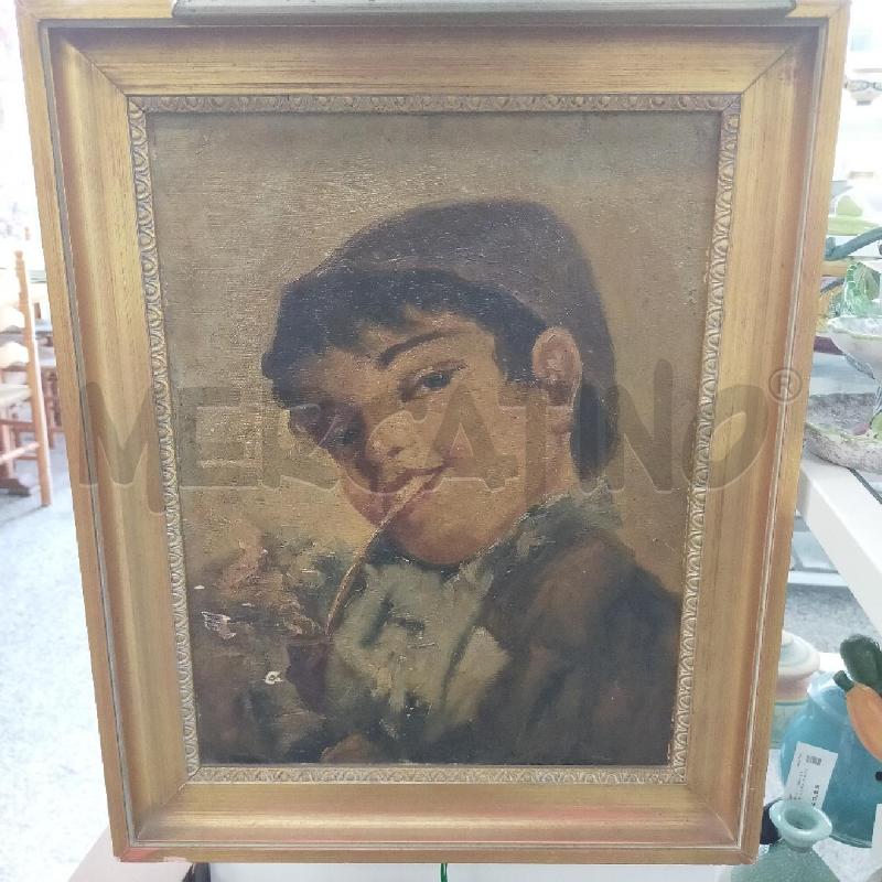 DIPINTO OLIO MEZZO BUSTO BAMBINO C DOR 46X37 | Mercatino dell'Usato Roma rebibbia 1
