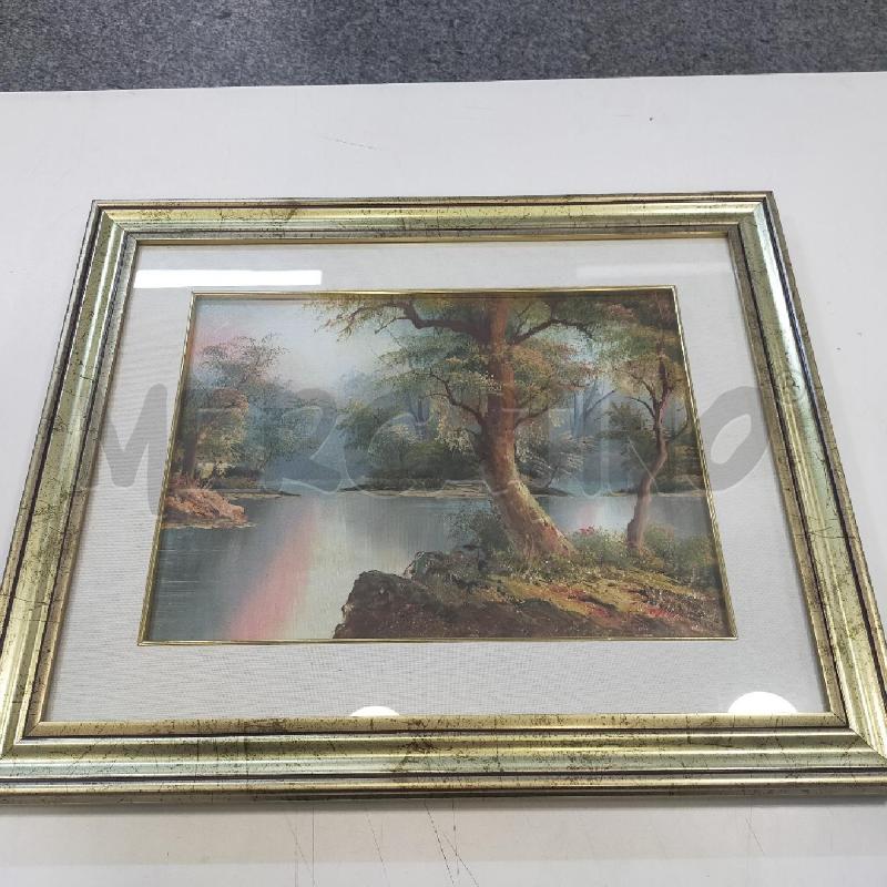 DIPINTO PAESAGGIO ALBERI FIUME C DOR 58X48 | Mercatino dell'Usato Roma rebibbia 1