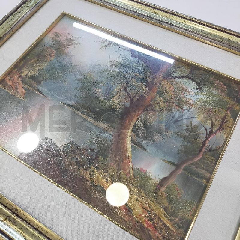 DIPINTO PAESAGGIO ALBERI FIUME C DOR 58X48 | Mercatino dell'Usato Roma rebibbia 2