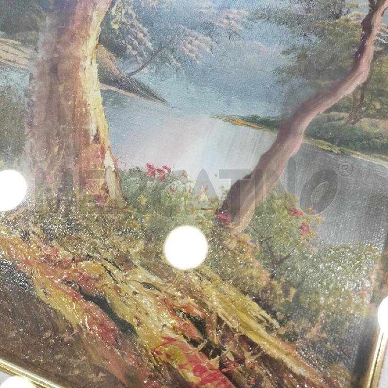 DIPINTO PAESAGGIO ALBERI FIUME C DOR 58X48 | Mercatino dell'Usato Roma rebibbia 3