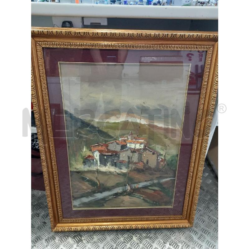 DIPINTO PAESAGGIO TEMPERA C DOR BORDEAUX 72X92 | Mercatino dell'Usato Roma rebibbia 1