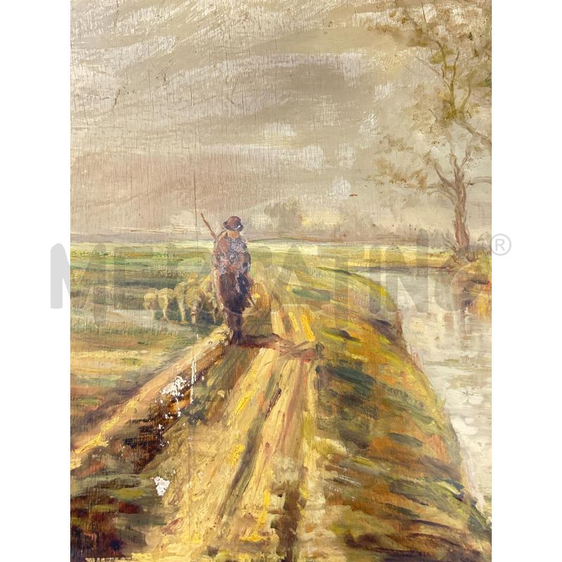 DIPINTO PASTORE A PASSEGGIO DA RIV | Mercatino dell'Usato Roma rebibbia 2