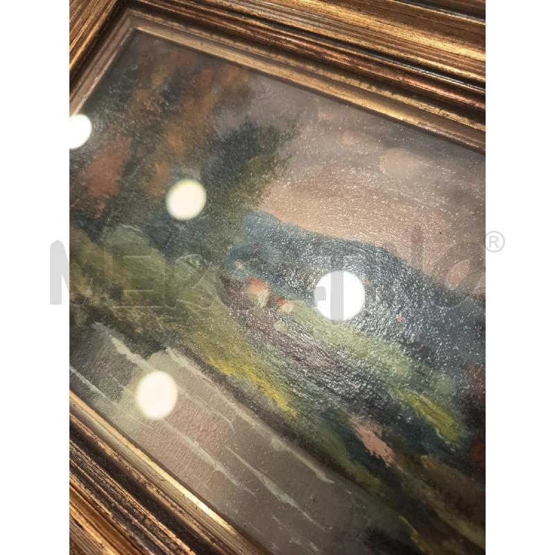 DIPINTO PICCOLO PAESAGGIO SFOCATO C DOR 28X19 | Mercatino dell'Usato Roma rebibbia 2