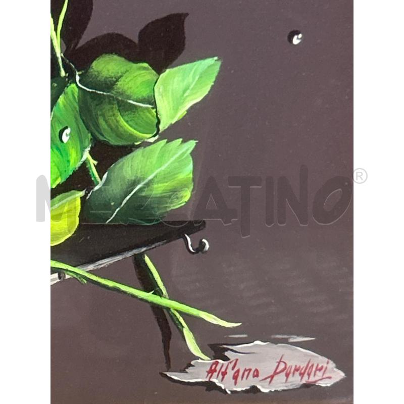 DIPINTO ROSE ROSSE ALFANO DARDARI C DOR 65X55 | Mercatino dell'Usato Roma rebibbia 3