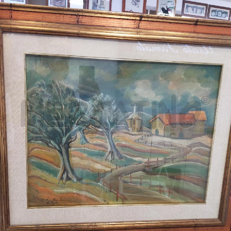 DIPINTO SENTIERO ALBERI CASCINA C DOR RAMATA 72X62 | Mercatino dell'Usato Roma rebibbia 1