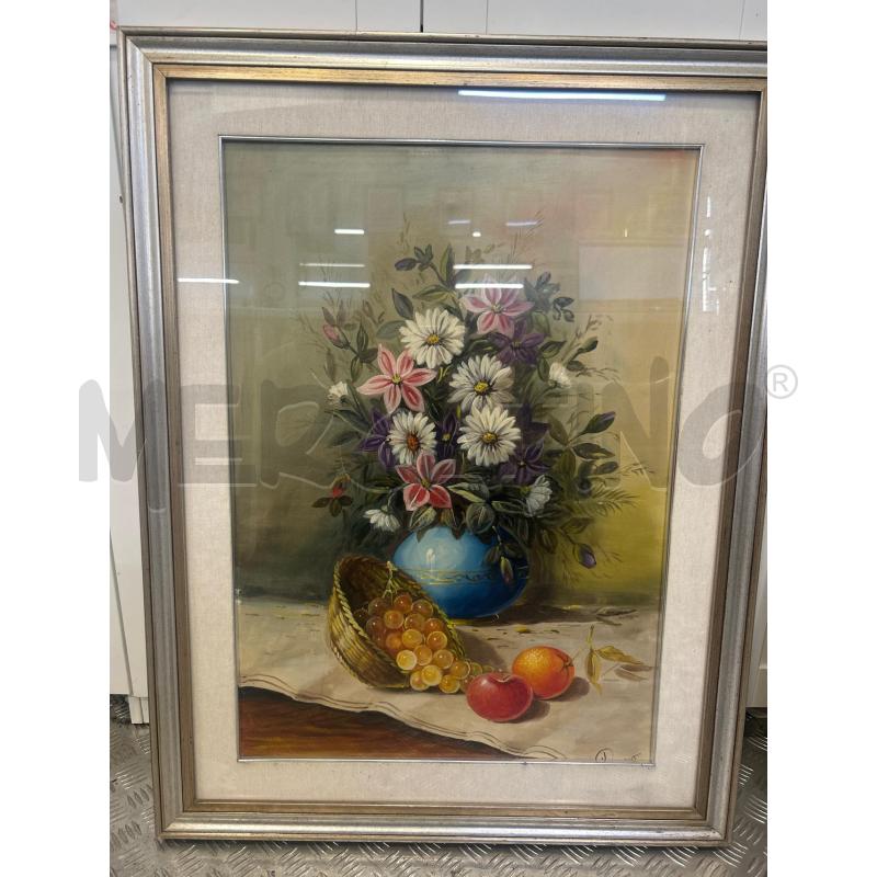 DIPINTO VASO C FIORI E FRUTTA | Mercatino dell'Usato Roma rebibbia 1