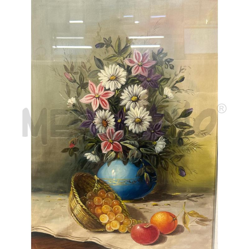 DIPINTO VASO C FIORI E FRUTTA | Mercatino dell'Usato Roma rebibbia 2