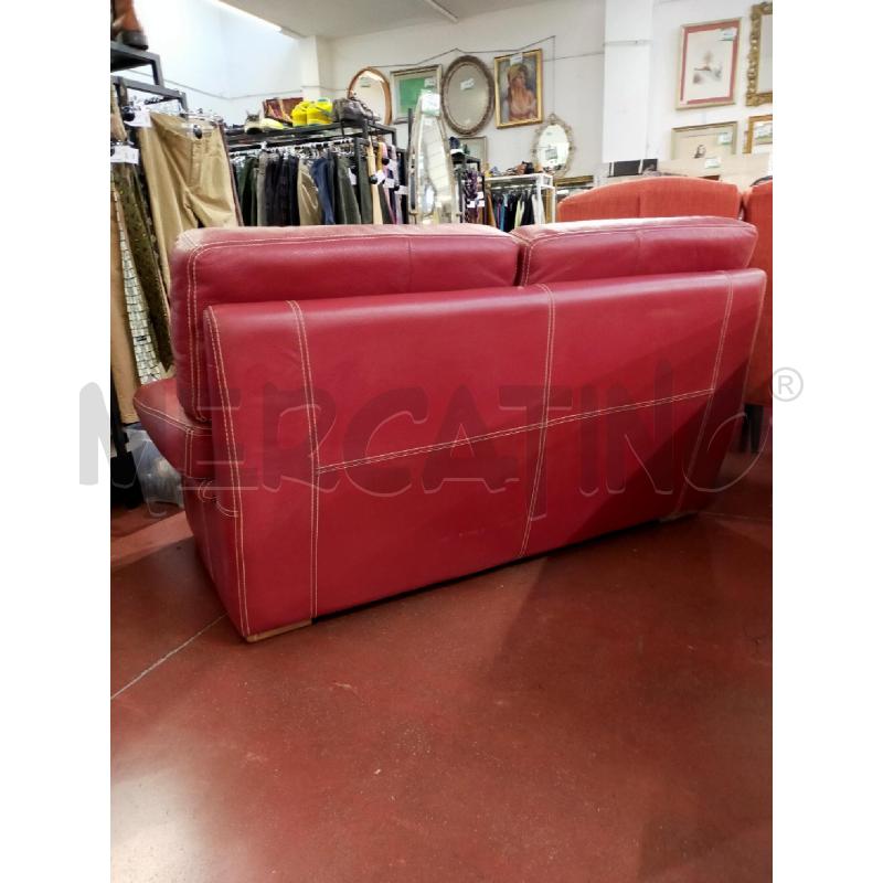 DIVANO 2 POSTI PELLE ROSSO | Mercatino dell'Usato Roma rebibbia 4