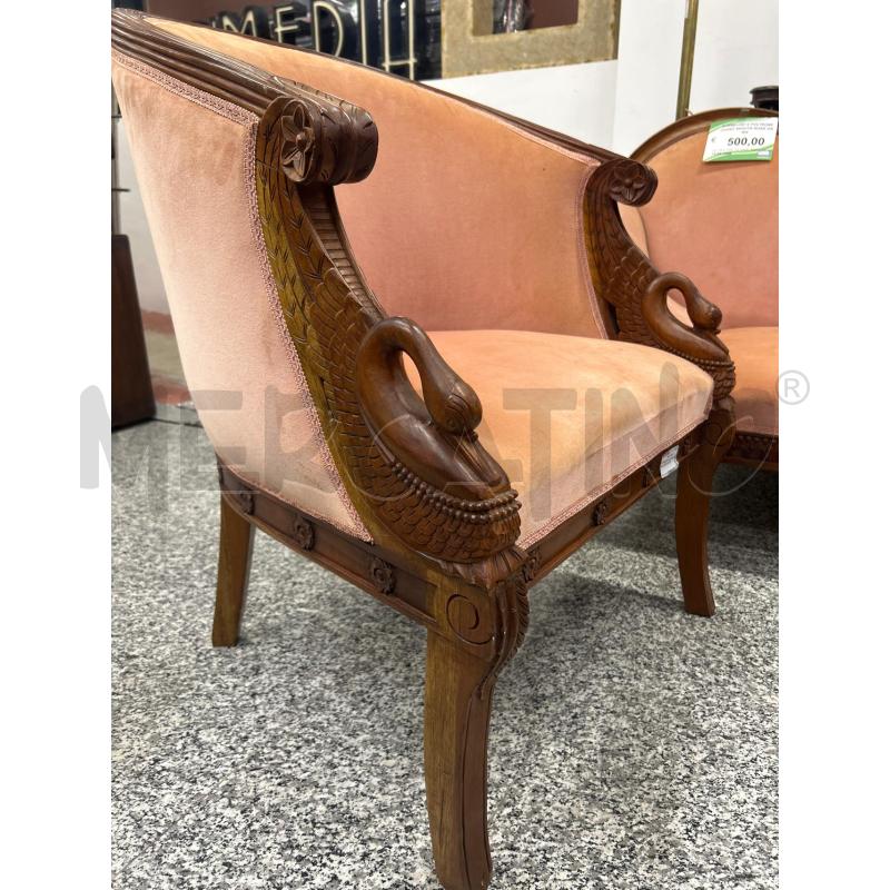 DORMEUSE+2 POLTRONE LEGNO SEDUTA ROSA DA RIV | Mercatino dell'Usato Roma rebibbia 3