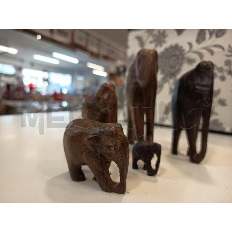 ELEFANTINI ETNICI PZ. 5 LEGNO VARIE DIMENS | Mercatino dell'Usato Roma rebibbia 2