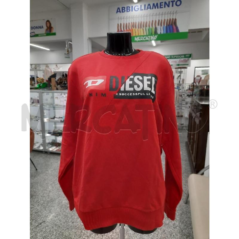 FELPA UOMO DIESEL ROSSA SCRITTA NERA TXL | Mercatino dell'Usato Roma rebibbia 1