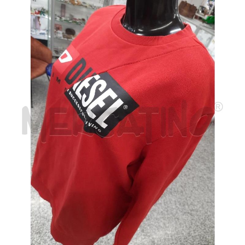 FELPA UOMO DIESEL ROSSA SCRITTA NERA TXL | Mercatino dell'Usato Roma rebibbia 3