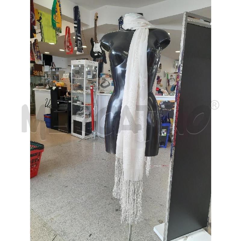 FOULARD BASILE BIANCO FRANGE 100%SETA | Mercatino dell'Usato Roma rebibbia 1