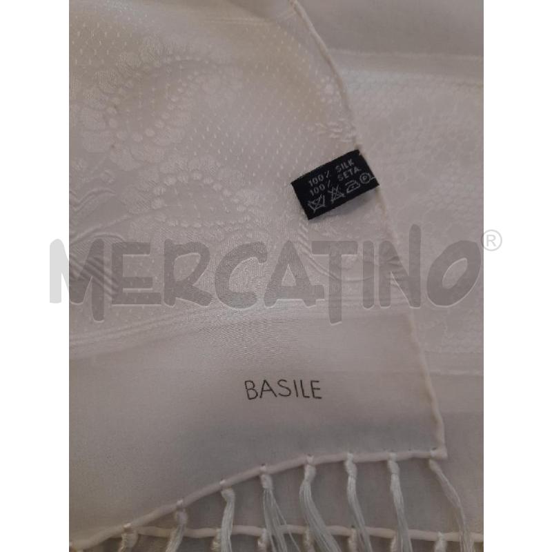 FOULARD BASILE BIANCO FRANGE 100%SETA | Mercatino dell'Usato Roma rebibbia 2