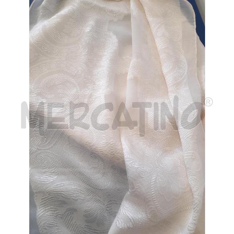 FOULARD BASILE BIANCO FRANGE 100%SETA | Mercatino dell'Usato Roma rebibbia 3