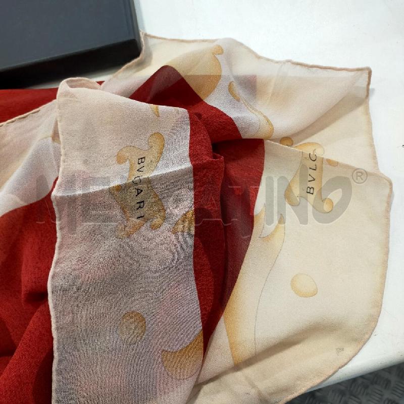 FOULARD BVLGARI ROSSO/BEIGE | Mercatino dell'Usato Roma rebibbia 4