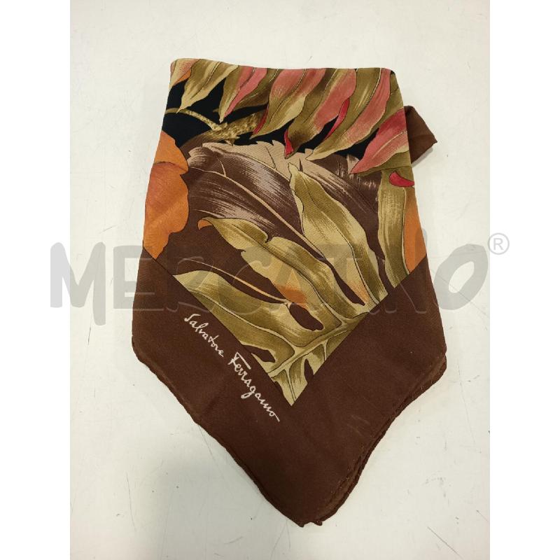 FOULARD FERRAGAMO MARRONE VOLPE  | Mercatino dell'Usato Roma rebibbia 3